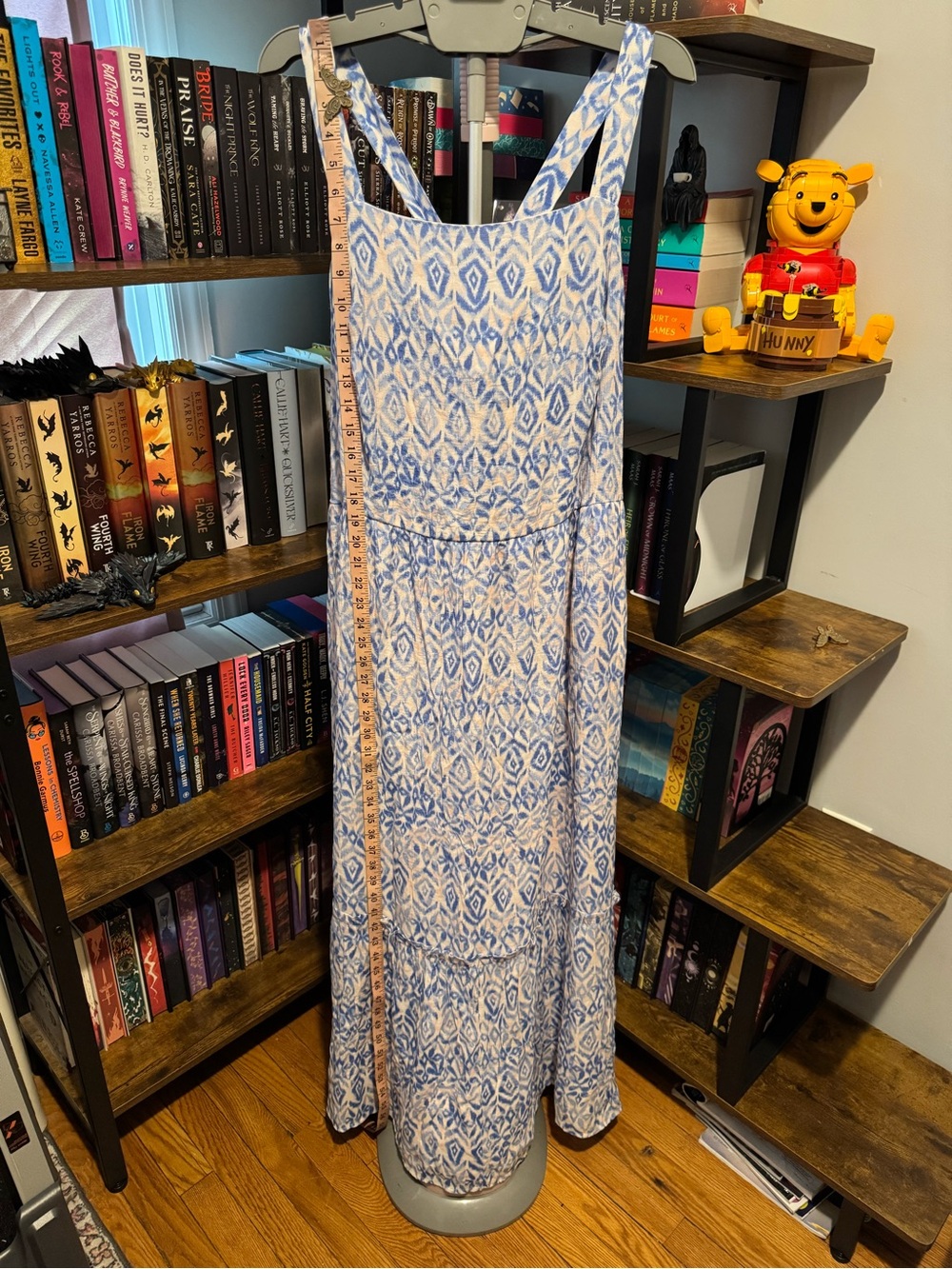 Lane Bryant Blue and White Ikat Maxi Dress